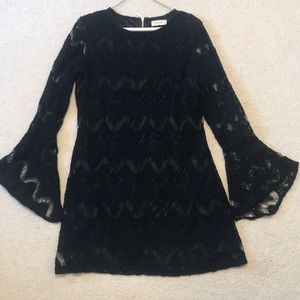 Black Long Sleeve Lace Dress Size Large